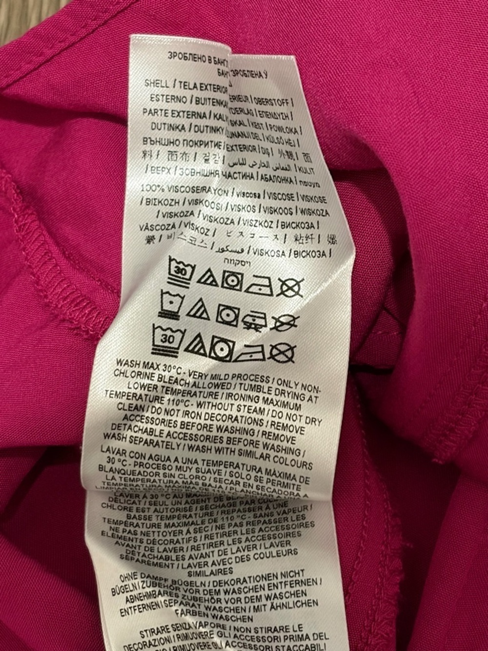 Guess Fuchsia Button-Front Blouse - Picture 5 of 5